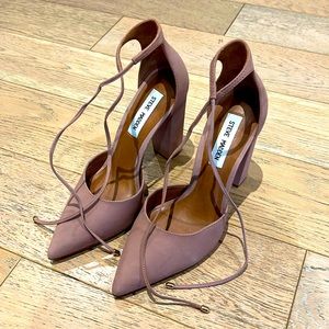 Mauve colored Steve Madden lace-up heels. Barely worn.